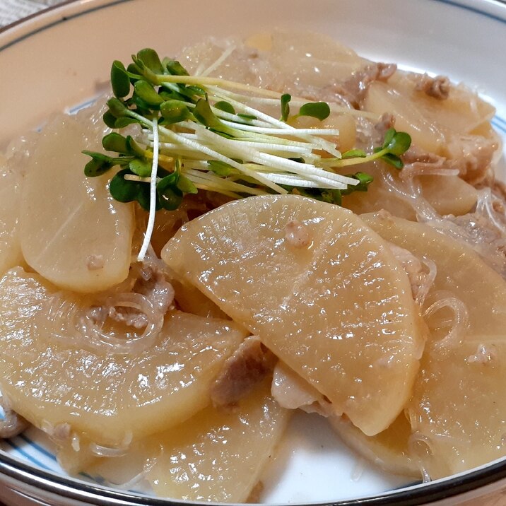 豚肉と大根の煮込み春雨❗簡単に美味しくなる提案‼️